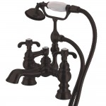 Kingston Brass Vintage 7-Inch Deck Mount Tub Faucet with Hand Shower, Oil Rubbed Bronze