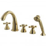 Kingston Brass Roman Tub Faucet 5 Pieces with Hand Shower, Polished Brass