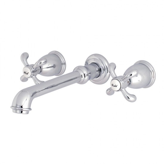 Kingston Brass French Country 2-Handle Wall Mount Roman Tub Faucet, Polished Chrome