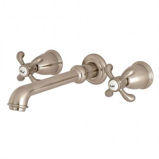 Kingston Brass French Country 2-Handle Wall Mount Roman Tub Faucet, Brushed Nickel