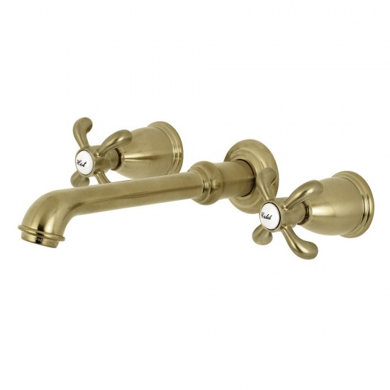 Kingston Brass French Country 2-Handle Wall Mount Roman Tub Faucet, Brushed Brass