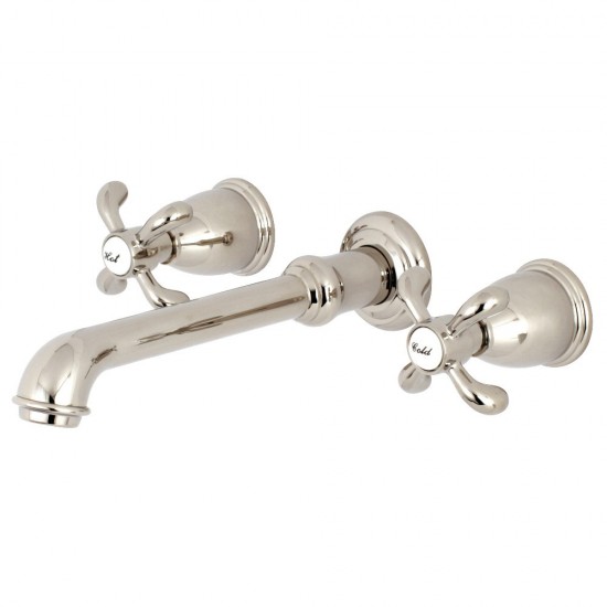 Kingston Brass French Country 2-Handle Wall Mount Roman Tub Faucet, Polished Nickel