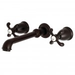 Kingston Brass French Country 2-Handle Wall Mount Roman Tub Faucet, Oil Rubbed Bronze