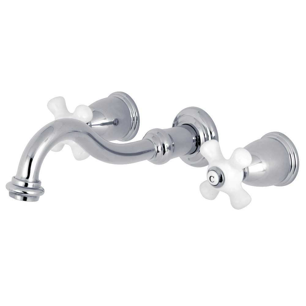 Kingston Brass Restoration Two-Handle Wall Mount Tub Faucet, Polished Chrome