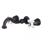 Kingston Brass Restoration Two-Handle Wall Mount Tub Faucet, Oil Rubbed Bronze