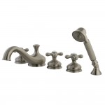 Kingston Brass Roman Tub Faucet with Hand Shower, Brushed Nickel