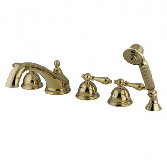 Kingston Brass Roman Tub Faucet with Hand Shower, Polished Brass