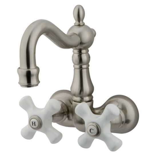 Kingston Brass Vintage 3-3/8-Inch Wall Mount Tub Faucet, Brushed Nickel
