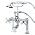 Kingston Brass Vintage 7-Inch Deck Mount Clawfoot Tub Faucet with Hand Shower, Polished Chrome