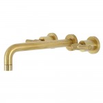 Kingston Brass Milano 2-Handle Wall Mount Tub Faucet, Brushed Brass