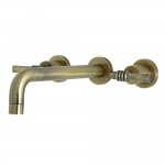 Kingston Brass Milano 2-Handle Wall Mount Tub Faucet, Antique Brass