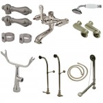 Kingston Brass Vintage Freestanding Clawfoot Tub Faucet Package with Supply Line, Brushed Nickel