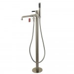 Kingston Brass Kaiser Freestanding Tub Faucet with Hand Shower, Brushed Nickel