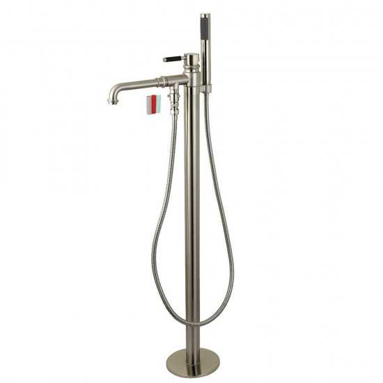 Kingston Brass Kaiser Freestanding Tub Faucet with Hand Shower, Brushed Nickel