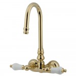 Kingston Brass Vintage 3-3/8-Inch Wall Mount Tub Faucet, Polished Brass