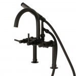 Aqua Vintage Concord 7-Inch Deck Mount Clawfoot Tub Faucet, Matte Black