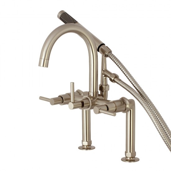 Aqua Vintage Concord 7-Inch Deck Mount Clawfoot Tub Faucet, Brushed Nickel