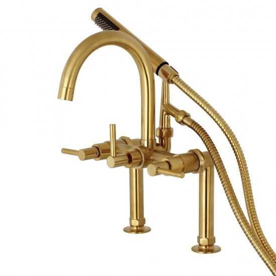 Aqua Vintage Concord 7-Inch Deck Mount Clawfoot Tub Faucet, Brushed Brass