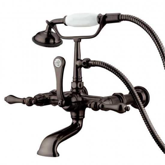 Kingston Brass Vintage 7-Inch Wall Mount Tub Faucet with Hand Shower, Oil Rubbed Bronze