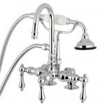 Aqua Vintage Vintage Clawfoot Tub Faucet with Hand Shower, Polished Chrome