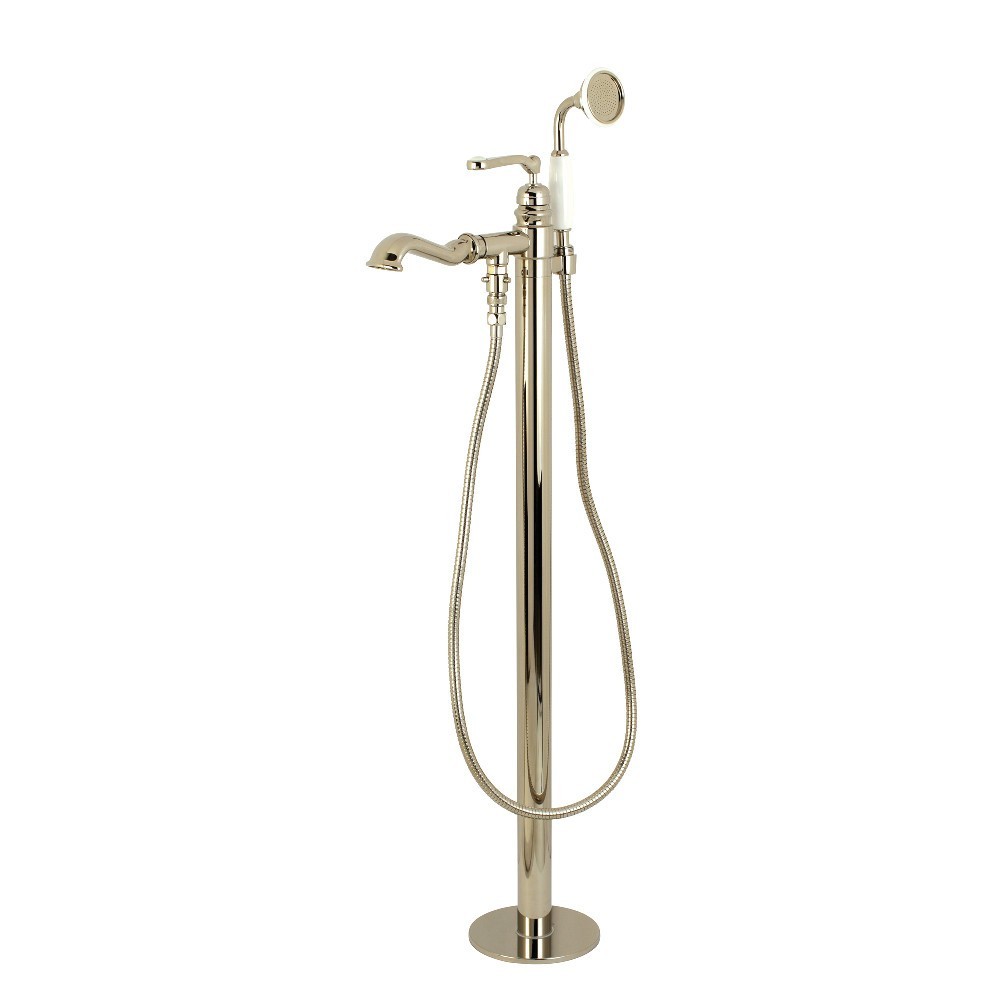 Kingston Brass Royale Freestanding Tub Faucet with Hand Shower, Polished Nickel