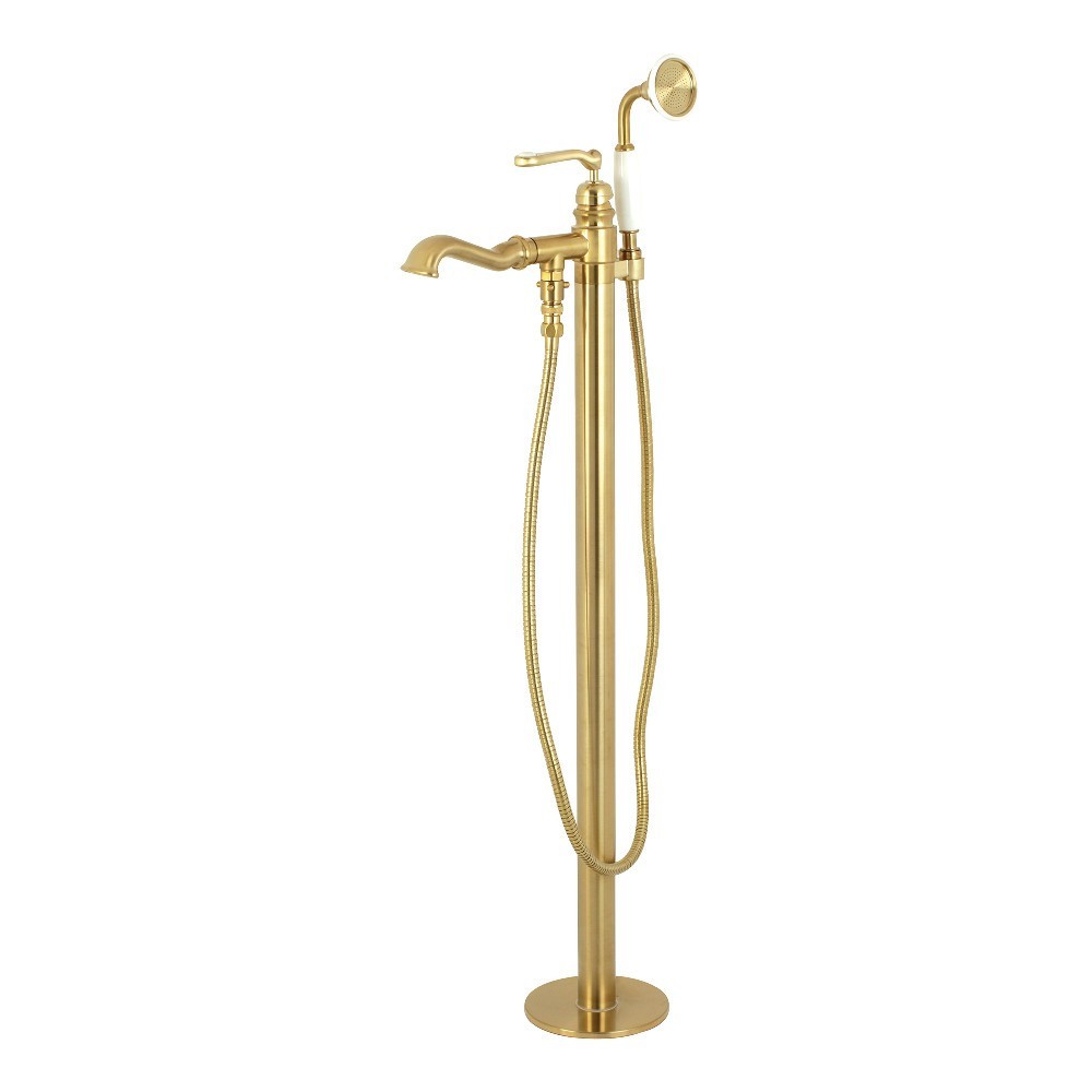 Kingston Brass Royale Freestanding Tub Faucet with Hand Shower, Brushed Brass