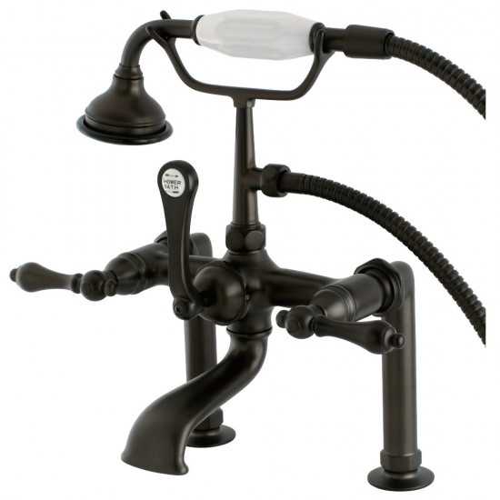 Kingston Brass Auqa Vintage Deck Mount Clawfoot Tub Faucet, Oil Rubbed Bronze