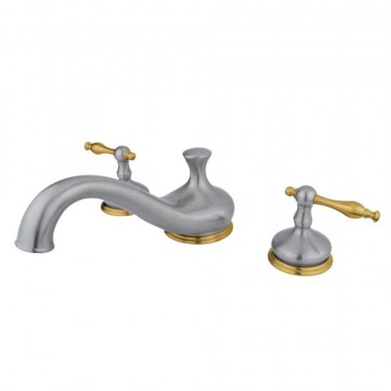 Kingston Brass Heritage Roman Tub Faucet, Brushed Nickel/Polished Brass