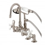 Kingston Brass Clawfoot Tub Faucet with Hand Shower, Brushed Nickel