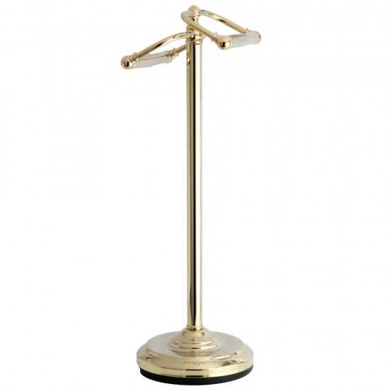 Kingston Brass Vintage Freestanding Double Roll Toilet Paper Holder, Polished Brass