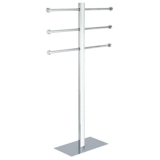 Kingston Brass Freestanding Stainless Steel Towel Holder with Rectangular Base, Polished Chrome