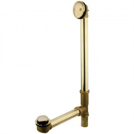 Kingston Brass 18 in. Tub Waste and Overflow with Tip Toe Drain, Polished Brass