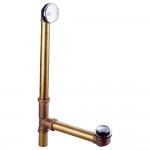 Kingston Brass 18 in. Tub Waste and Overflow with Tip Toe Drain, Polished Chrome