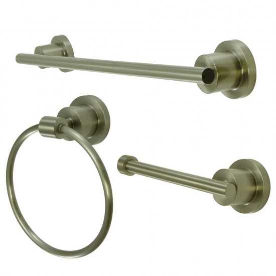 Kingston Brass 3-Piece Bathroom Accessories Set, Brushed Nickel