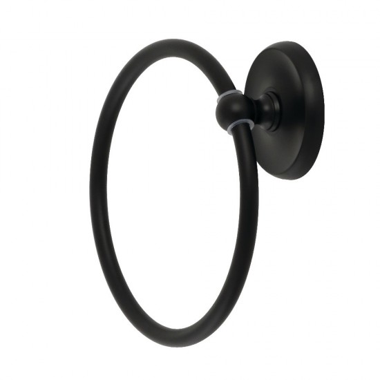 Kingston Brass Classic Towel Ring, Matte Black