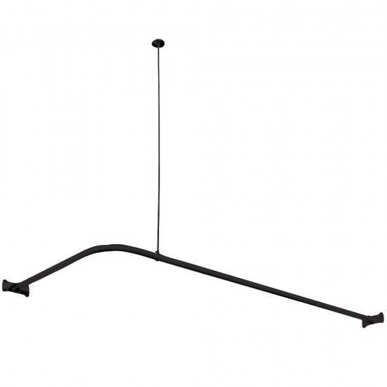 Kingston Brass L-Shaped Shower Curtain Rod, Matte Black