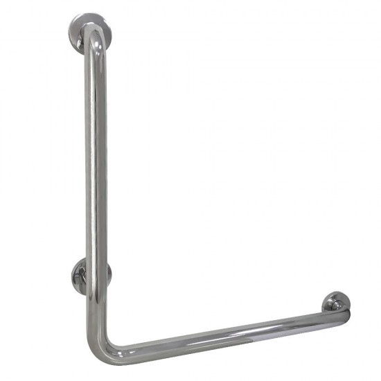 Kingston Brass 24"x 24" L-Shaped Grab Bar - Right Hand, Mirror