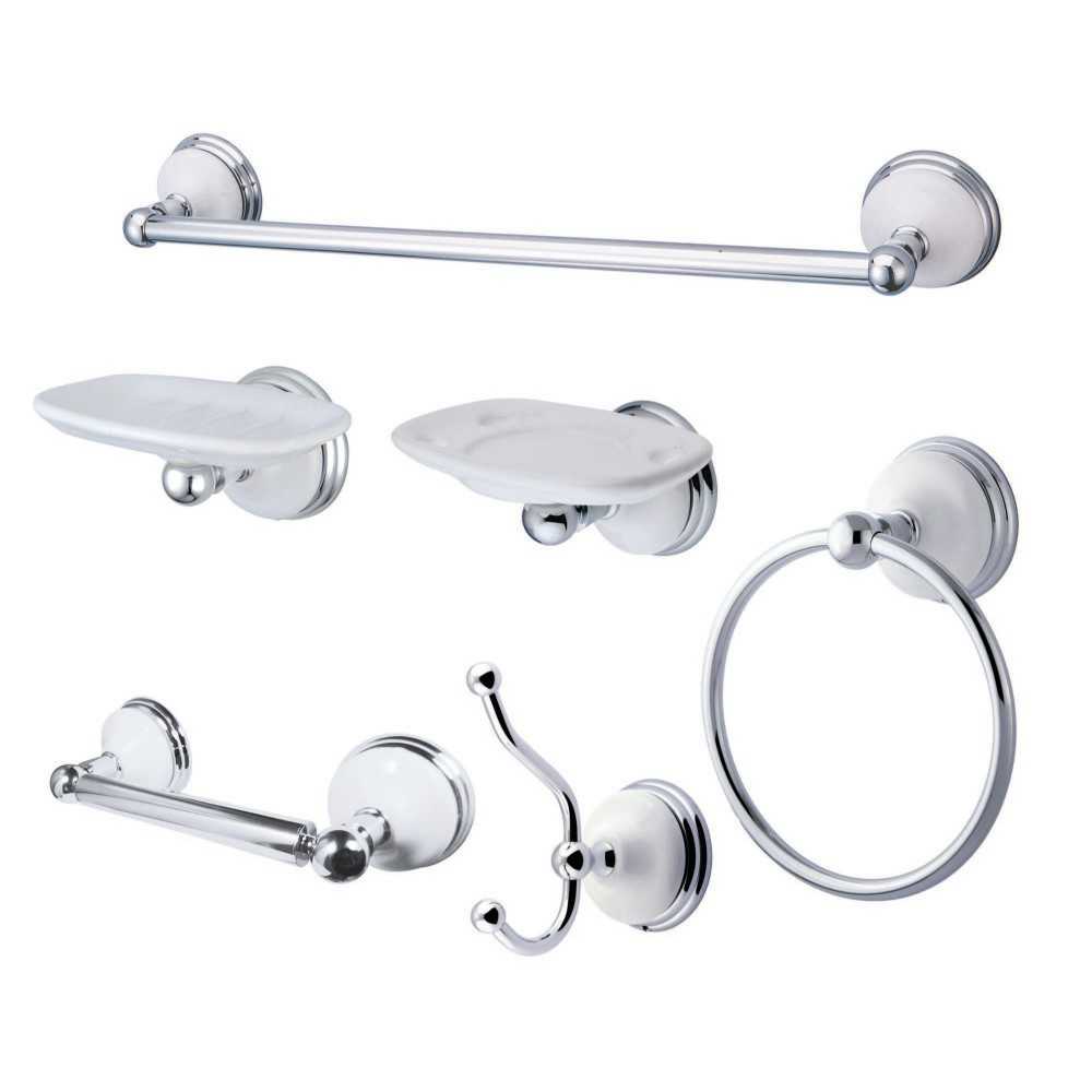 Kingston Brass Bathroom Accessory Combo, Polished Chrome Kingston Brass Bathroom Accessory Combo, Polished Chrome