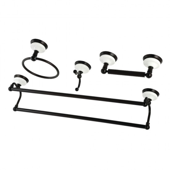 Kingston Brass Victorian 4-Pieces Dual Towel Bar Bathroom Hardware Set, Oil Rubbed Bronze