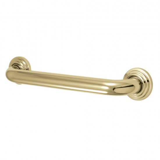 Kingston Brass Milano 12-Inch Decorative 1-1/4-Inch OD Grab Bar, Polished Brass