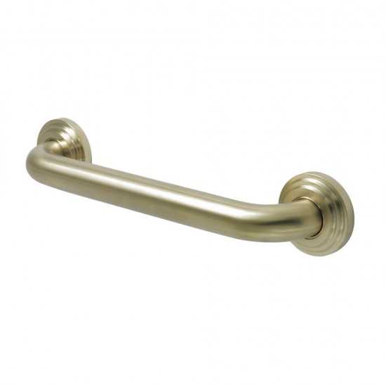 Kingston Brass Milano 12-Inch Decorative 1-1/4-Inch OD Grab Bar, Brushed Brass