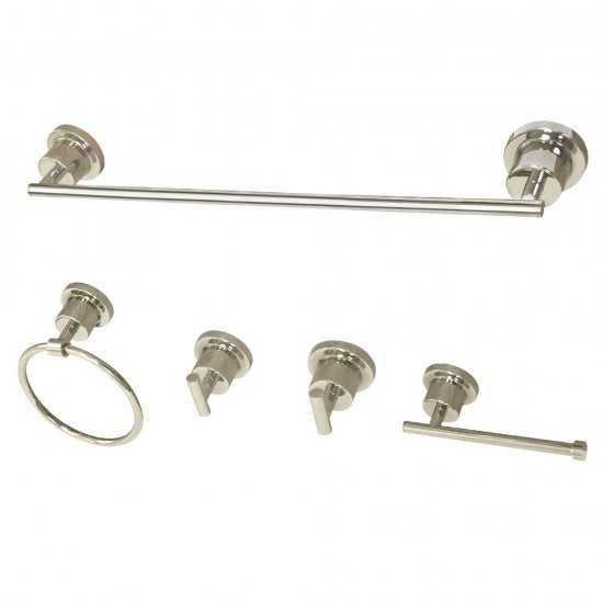 Kingston Brass Concord 5-Piece Bathroom Accessory Set, Polished Nickel