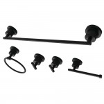 Kingston Brass Concord 5-Piece Bathroom Accessory Set, Matte Black