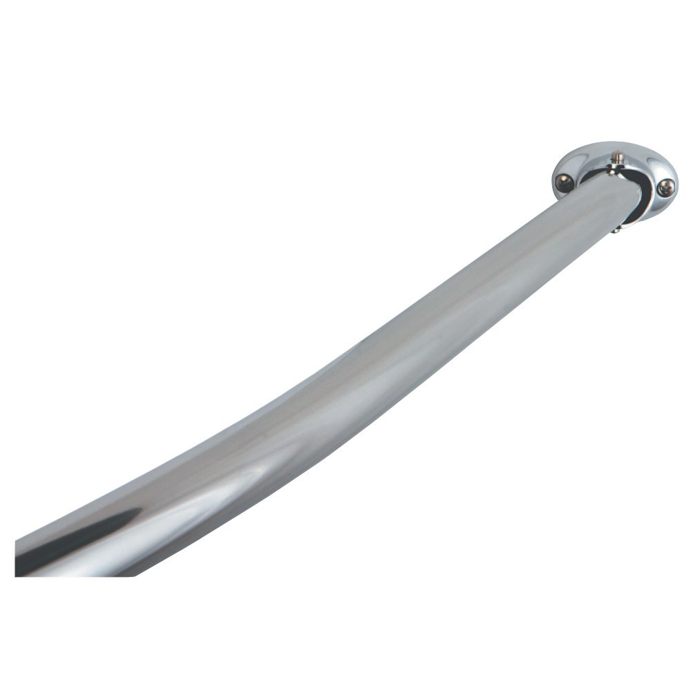 Kingston Brass Adjustable Hotel Single Curved Shower Curtain Rod, Polished Chrome