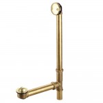 Kingston Brass 18" Tub Waste and Overflow with Lift & Lock Drain, 20 Gauge, Polished Brass