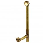 Kingston Brass 18" Tub Waste and Overflow with Lift & Lock Drain, 20 Gauge, Brushed Brass