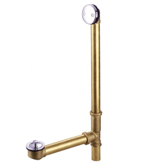 Kingston Brass 18" Tub Waste and Overflow with Lift & Lock Drain, 20 Gauge, Polished Chrome