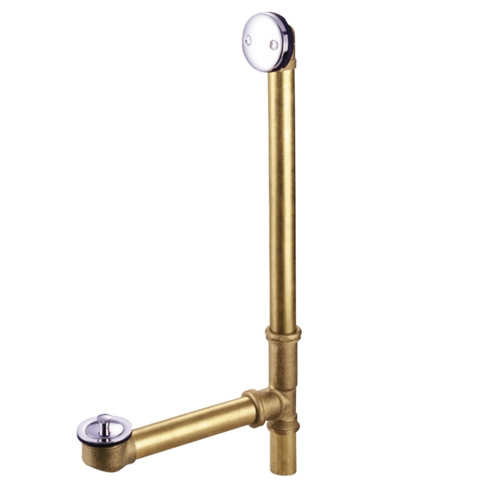 Kingston Brass 18" Tub Waste and Overflow with Lift & Lock Drain, 20 Gauge, Polished Chrome