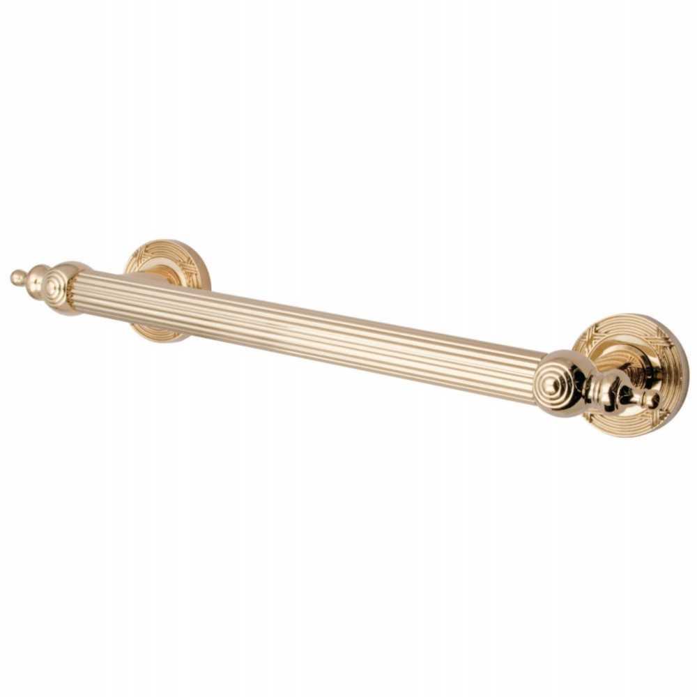 Kingston Brass Templeton 12" Decorative Grab Bar, Polished Brass