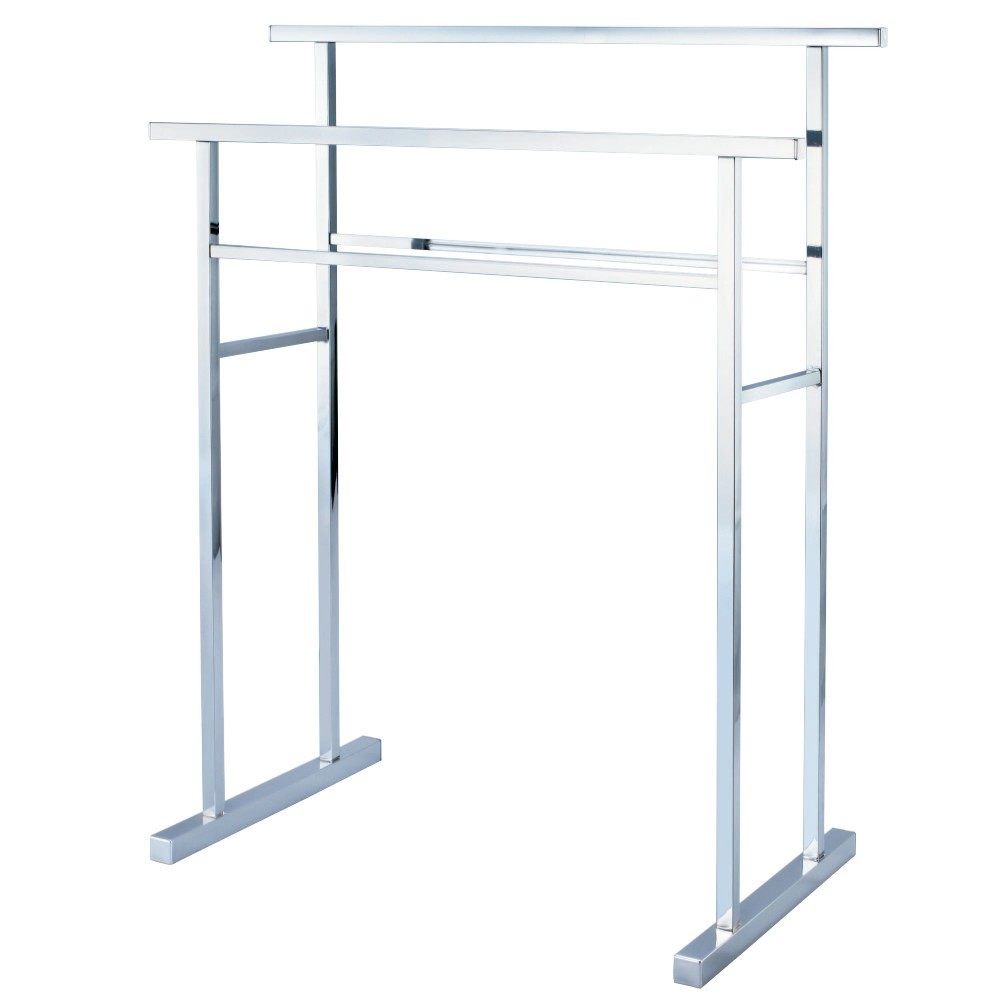 Kingston Brass Pedestal Steel Construction Towel Rack, Polished Chrome